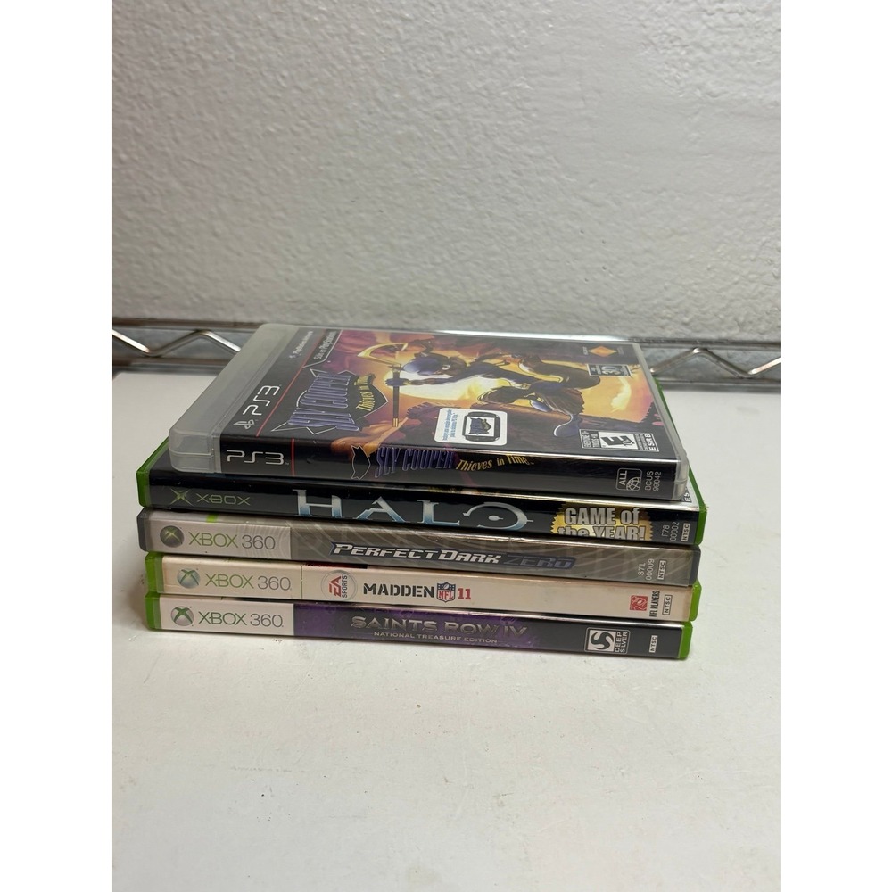 Video Game Lot PS3 PlayStation 3 Xbox 360 Sly Cooper Halo Madden Saints Row 5 Ga